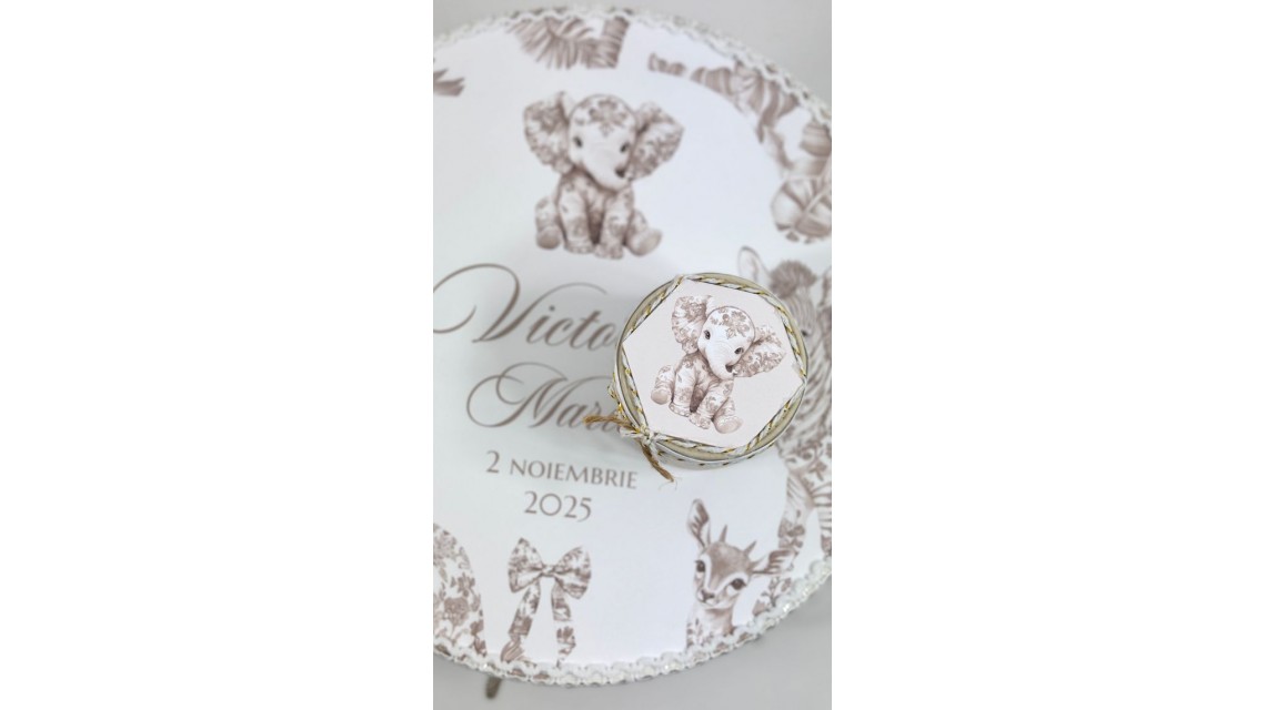 Trusou botez Dior Beige Nude Baby Safari tematică exotică și elegantă 9